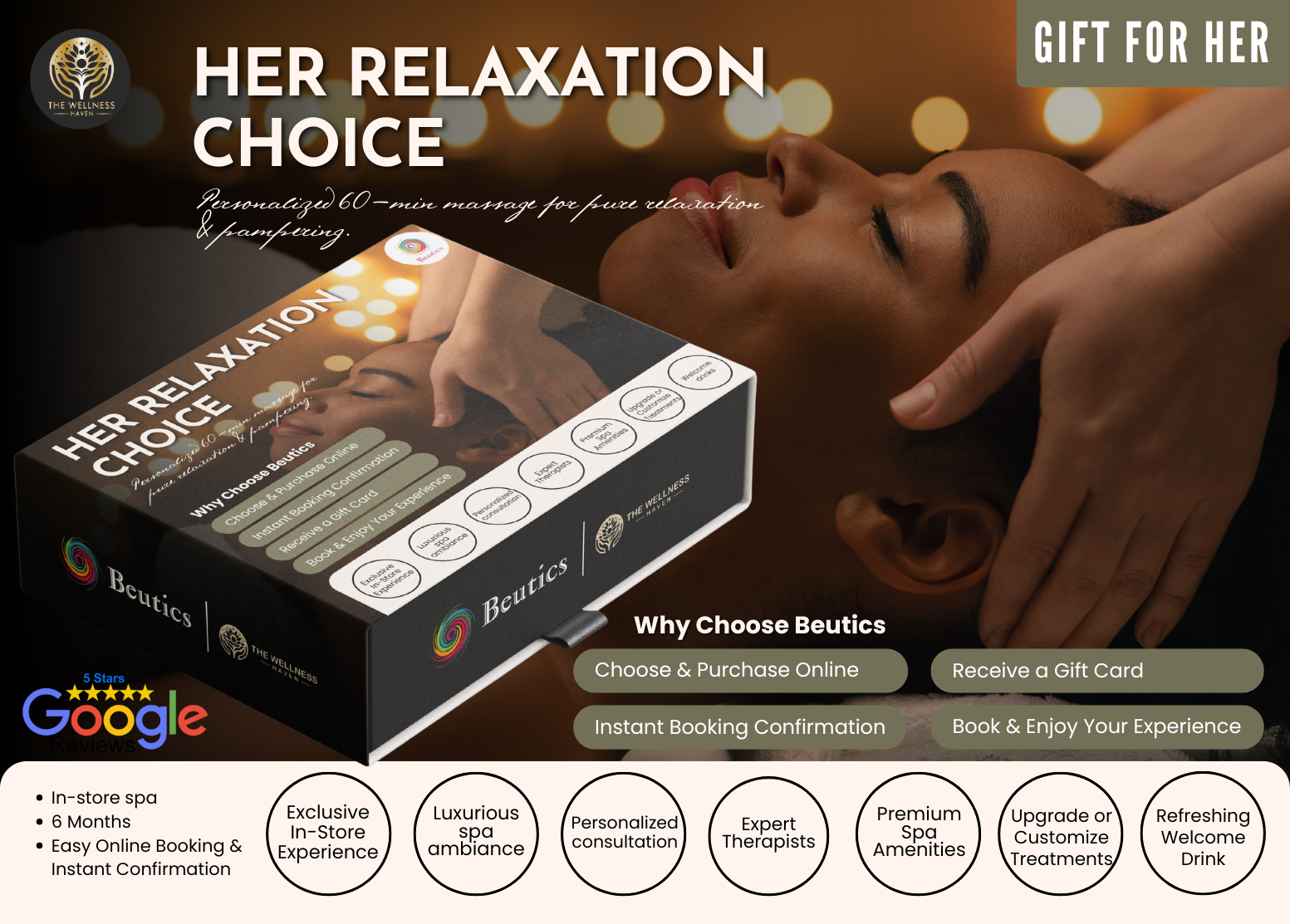 Her Relaxation Choice — personalized 60-minute massage at Wellness Haven Spa
