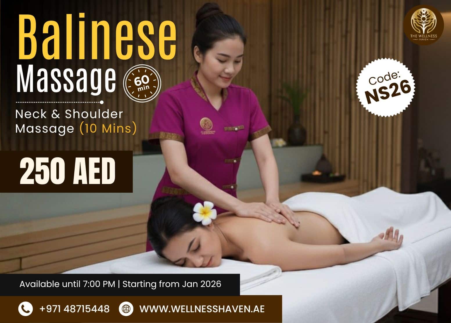 Balinese Massage & Neck & Shoulder Massage JVC Dubai Wellness Haven