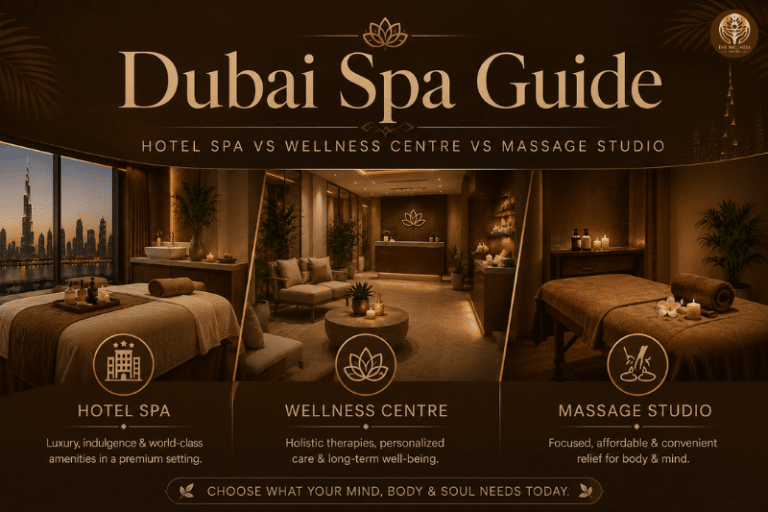 Dubai spa guide comparing hotel spa, wellness centre and massage studio